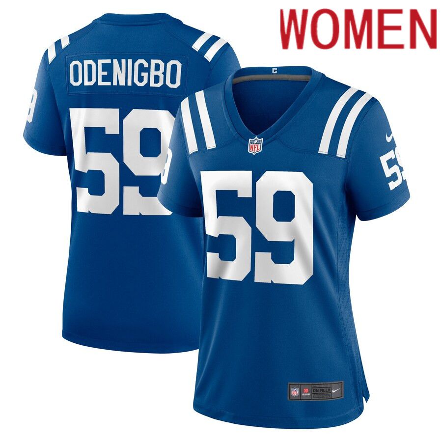 Women Indianapolis Colts 59 Ifeadi Odenigbo Nike Royal Game Player NFL Jersey